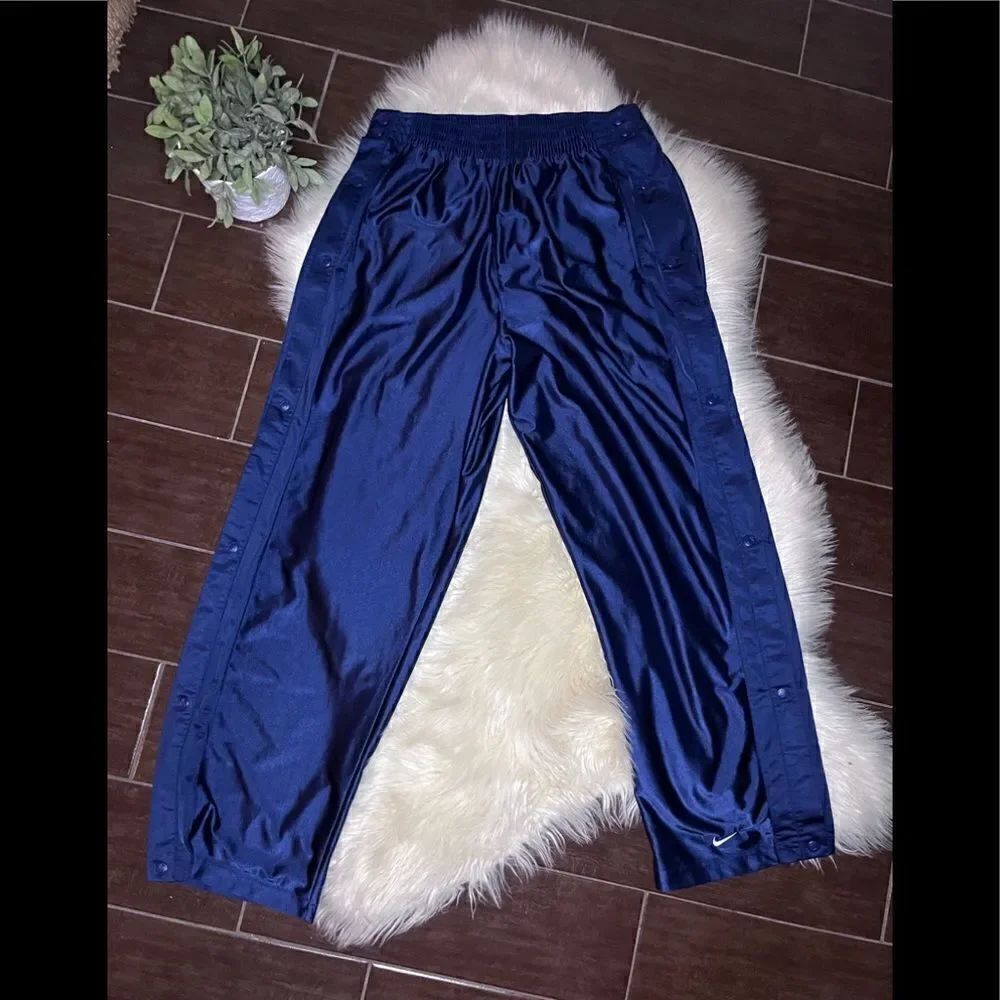 Nike Navy blue snap break a way track pants sz XL